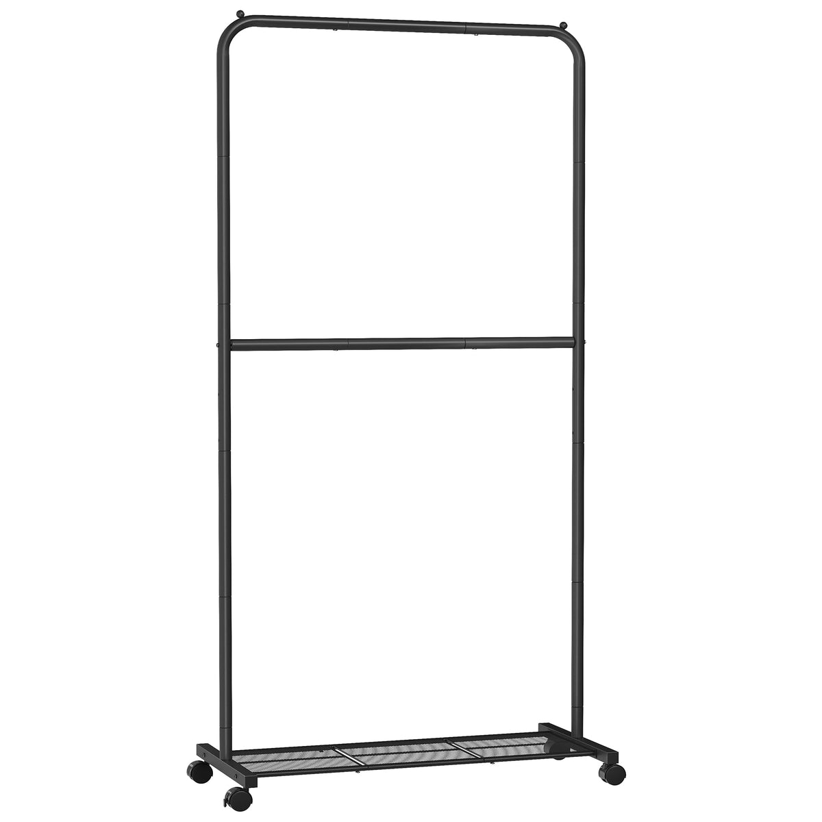 SongMics clothes rack with wheels front view for easy mobility.