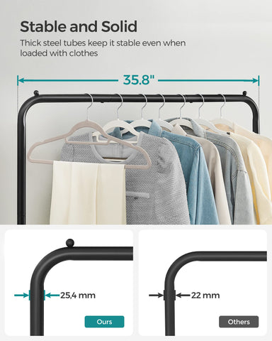 SONGMICS moves freely on four casters for easy room-to-room rearranging.