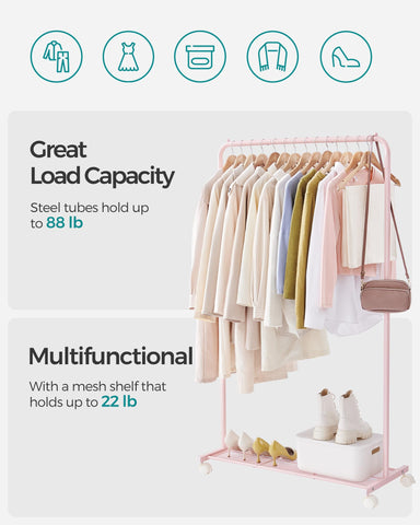 Dense mesh shelf on Songmics rack stores shoes and boxes neatly