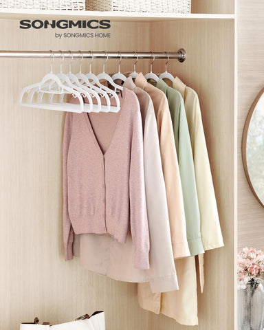 SONGMICS coat hanger curved ends prevent shoulder marks on garments