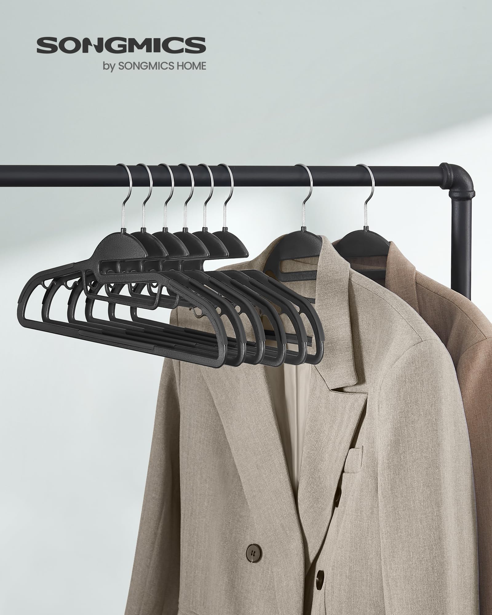 Songmics heavy-duty plastic coat hangers hold up to 11 lb