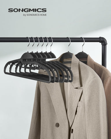 Songmics heavy-duty plastic coat hangers hold up to 11 lb