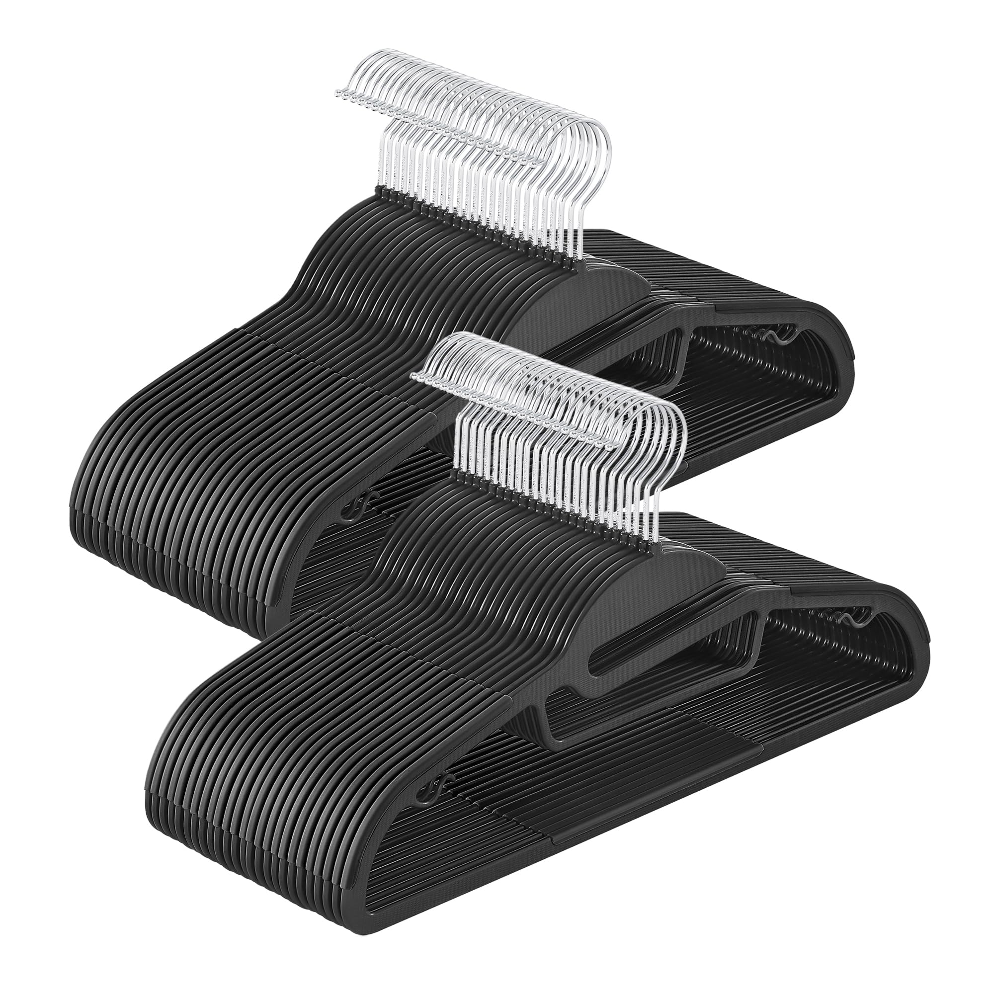 Songmics coat hangers with S-shaped neck opening for easy, collar-friendly hanging