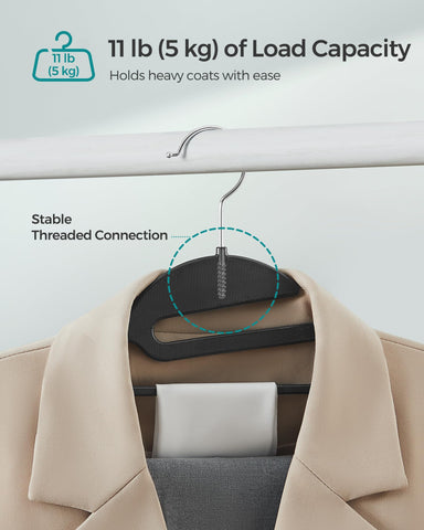 Songmics hangers with curved shoulders prevent shoulder marks on garments