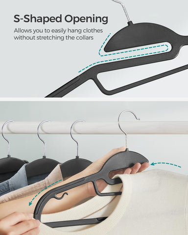 Songmics slim-profile hangers maximize closet space