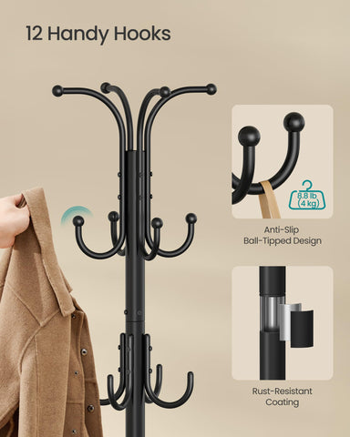 SONGMICS adjustable feet keep the rack steady on uneven floors.