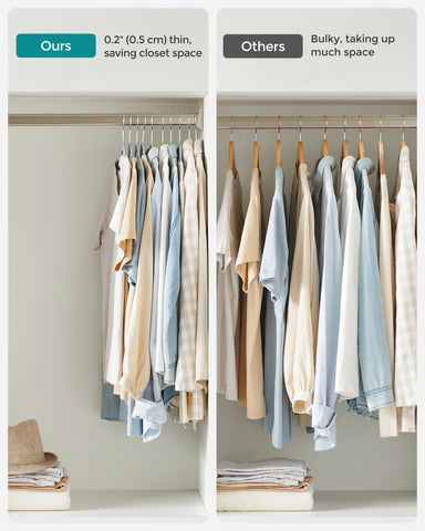Songmics durable hangers with metal hooks stand up to daily use.