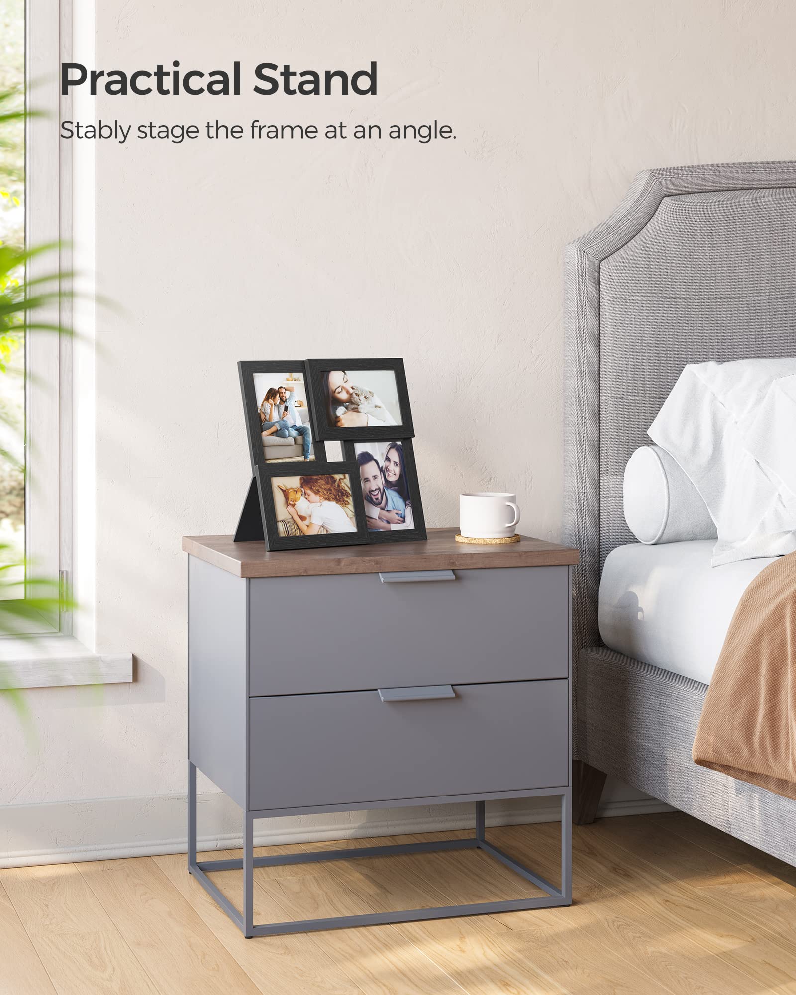 SONGMICS collage frame with tabletop display option for compact spaces.