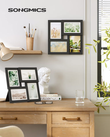 SONGMICS 4x6 collage frame ideal for living room wall decor.