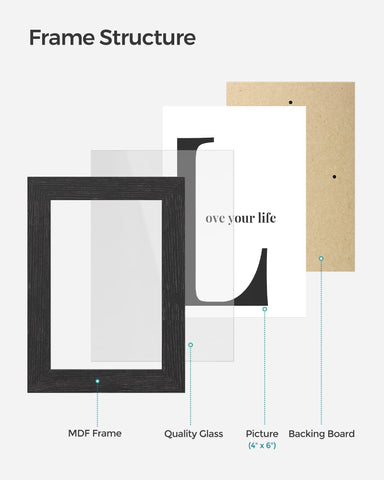 Songmics sturdy MDF construction with sanded edges for safe display.