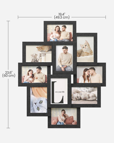 Songmics collage frames on a wall in a living room setup, ready to gift.
