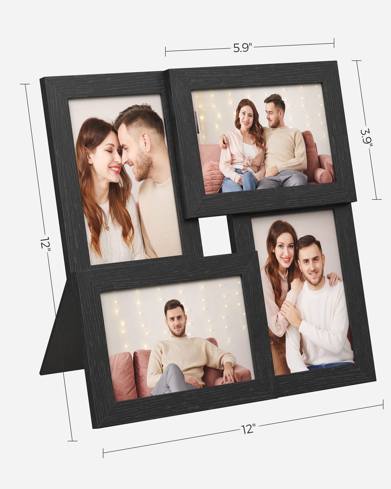 SONGMICS collage frame features sanded glass edges for safe handling.