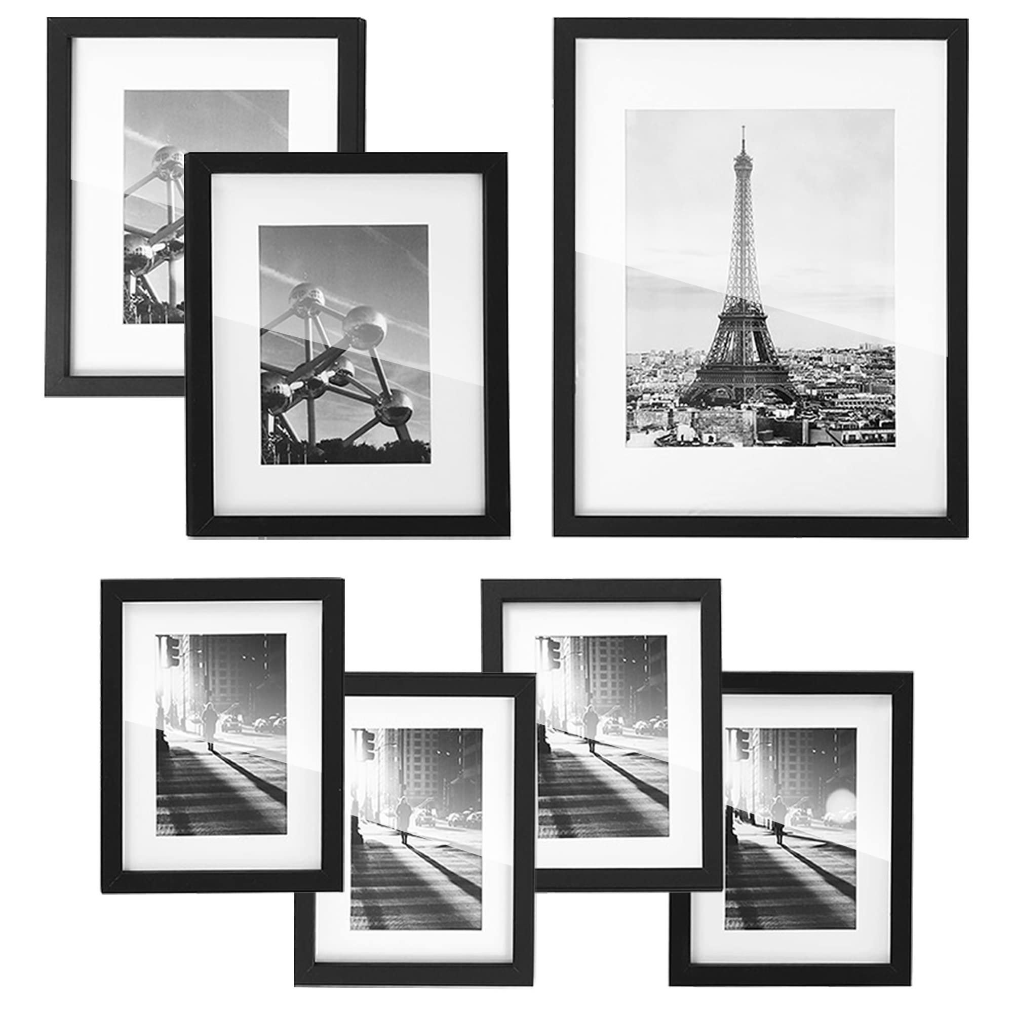 SONGMICS collage frames in black showcase 11x14 centerpiece for a refined wall display.