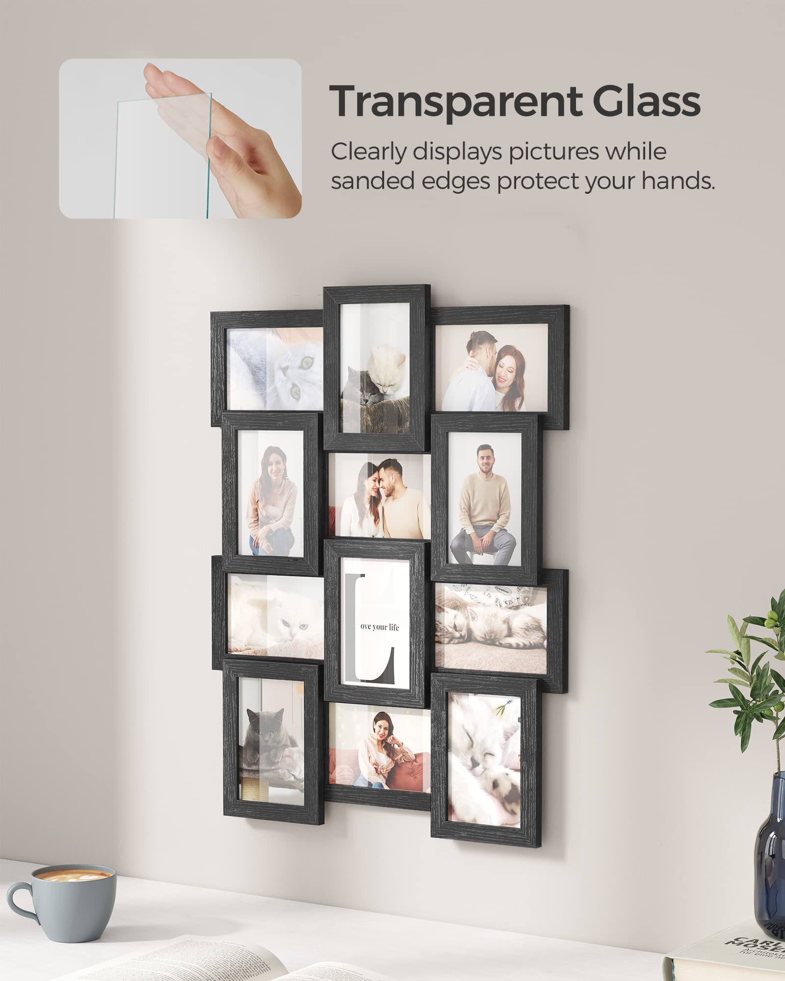 TWELVE frame collage set arranged on a wall for a gallery display