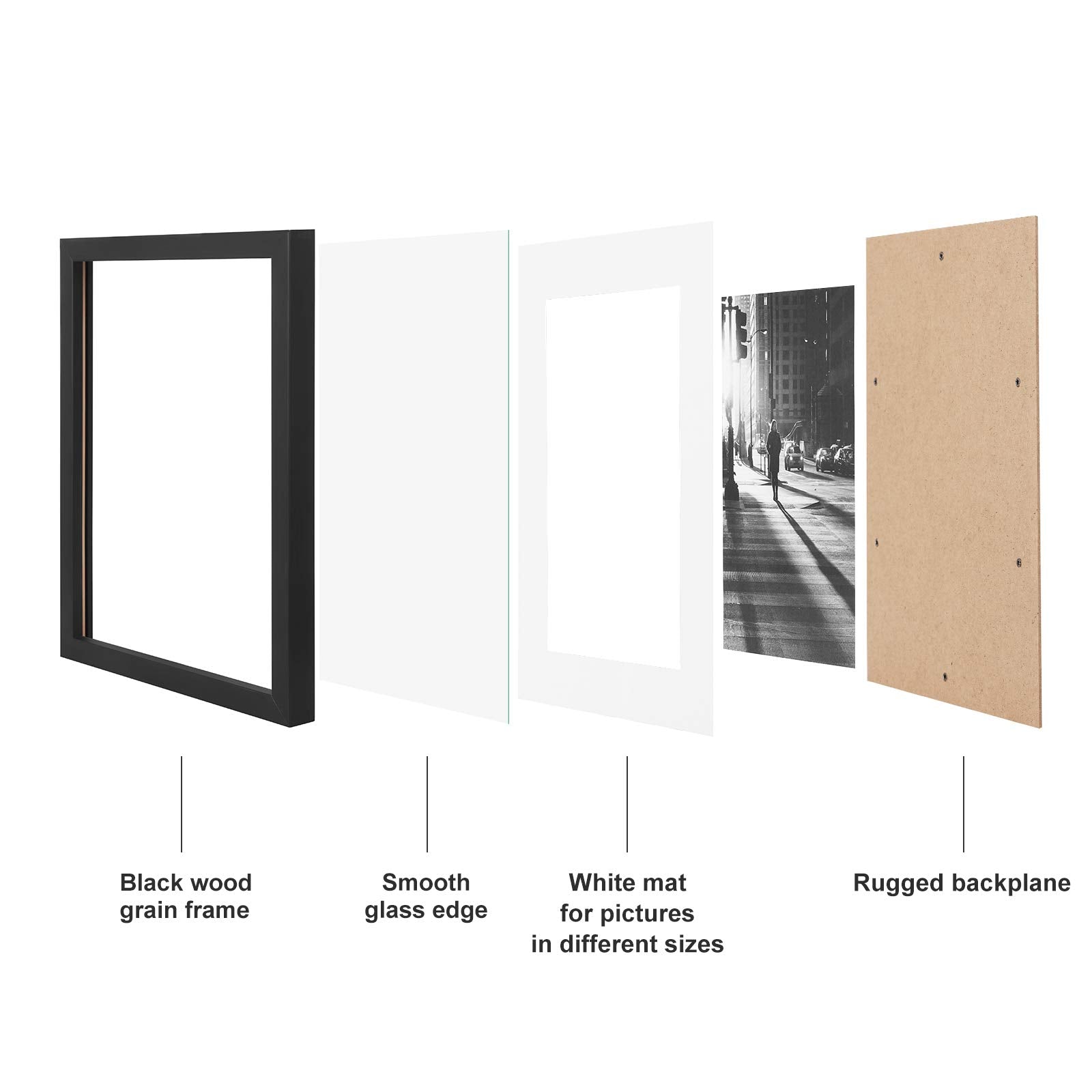 SONGMICS black MDF frames offer depth and sophistication on any wall.