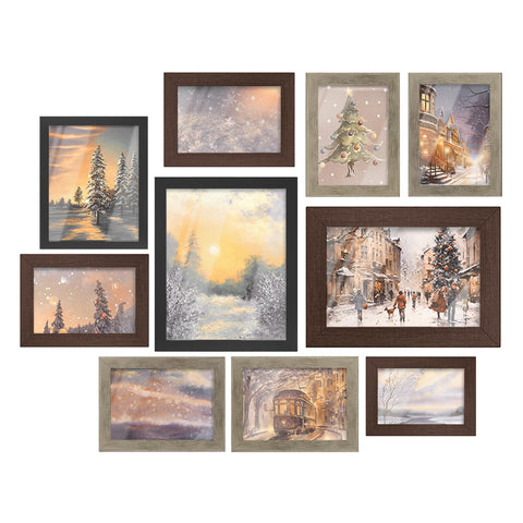 SONGMICS collage picture frames set ten, front view, ideal for wall gallery displays.