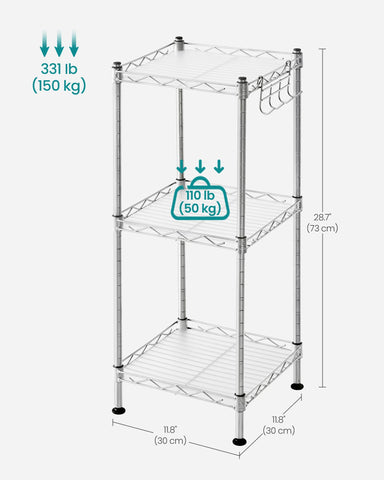 SONGMICS compact footprint fits tight corners for better organization.