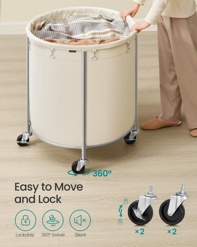 SONGMICS cream-white and metallic-silver finish suits home decor.