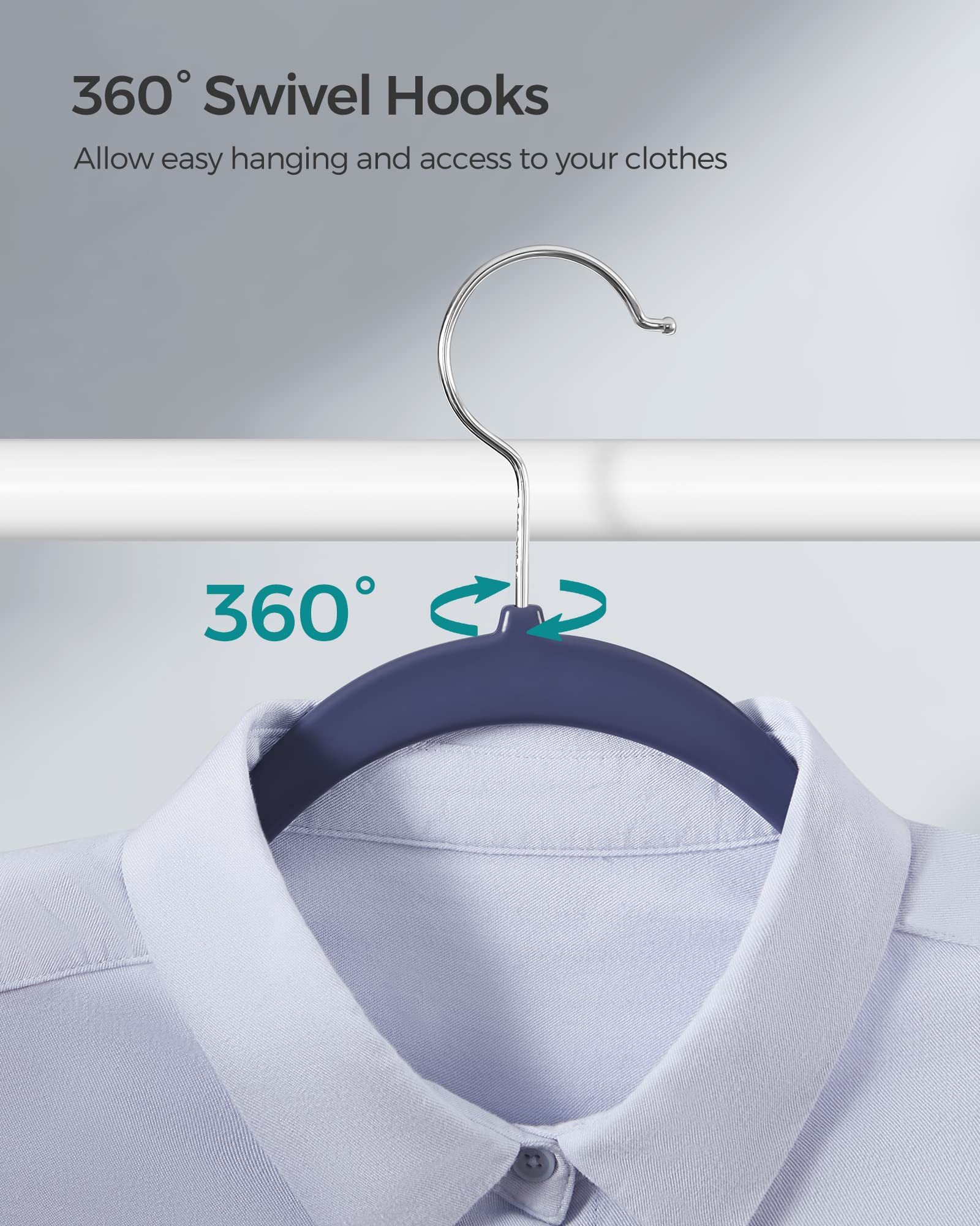 Songmics curved shoulders prevent creases and marks on clothes.