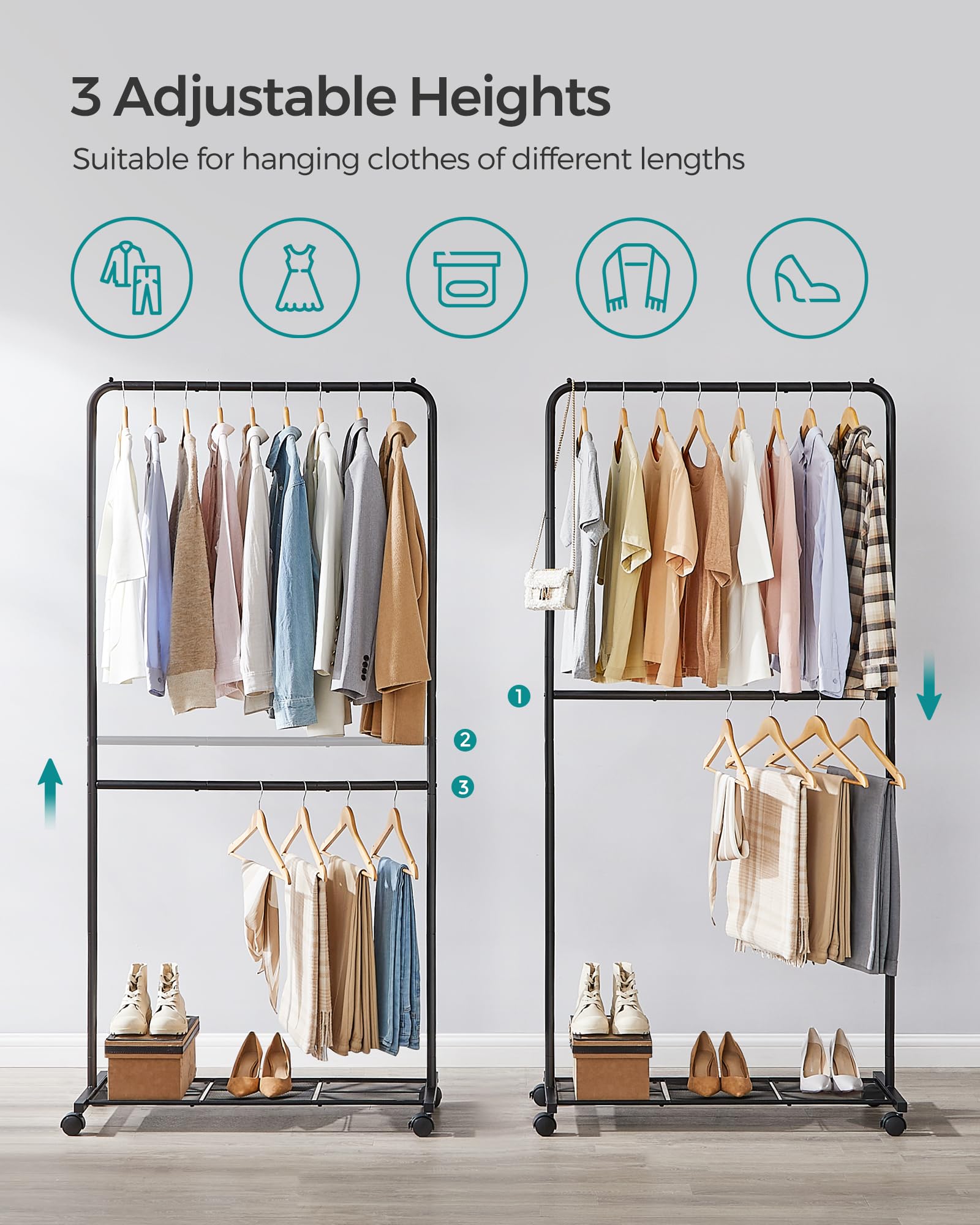 SongMics dense mesh shelf storage for shoes and boxes.