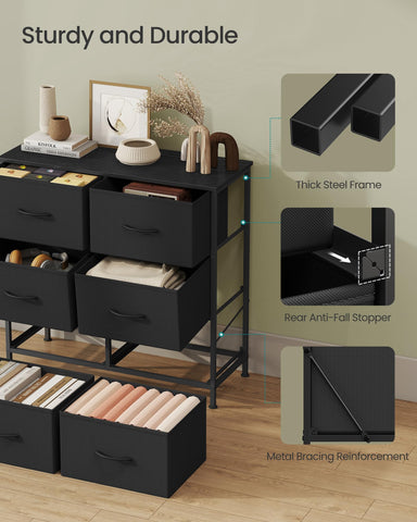 SONGMICS dresser ink black assembly tool included for quick setup.
