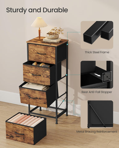SONGMICS dresser fully assembled, ready to organize a room.
