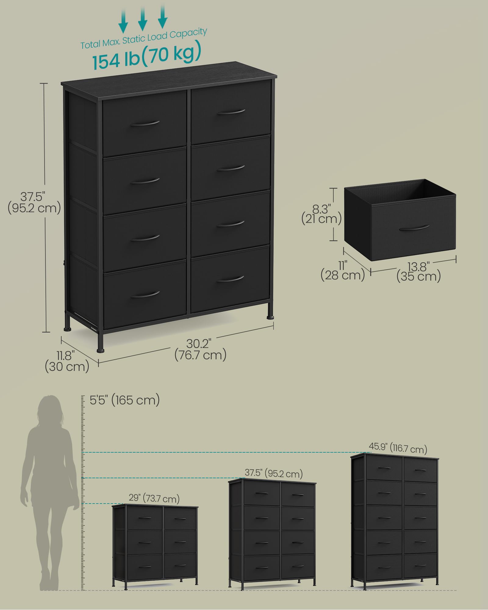 SongMics dresser being assembled in ink black, easy setup with included tool.