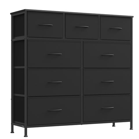 SONGMICS dresser ink black front view for organized bedrooms.