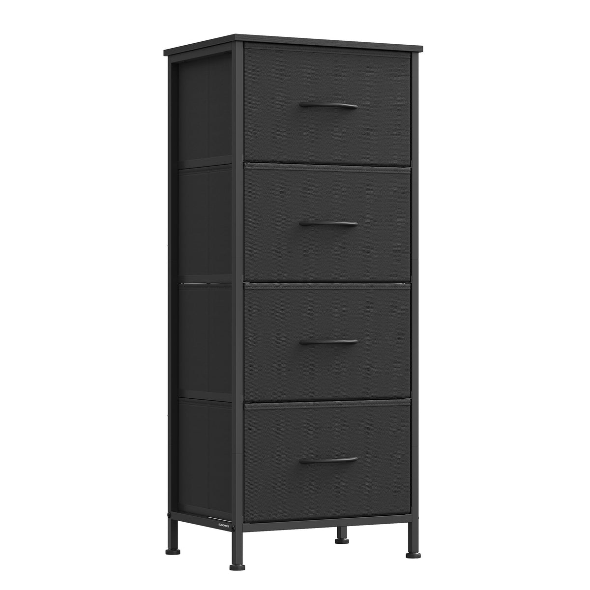 SONGMICS ink black dresser top view shows sturdy steel frame and ample surface.