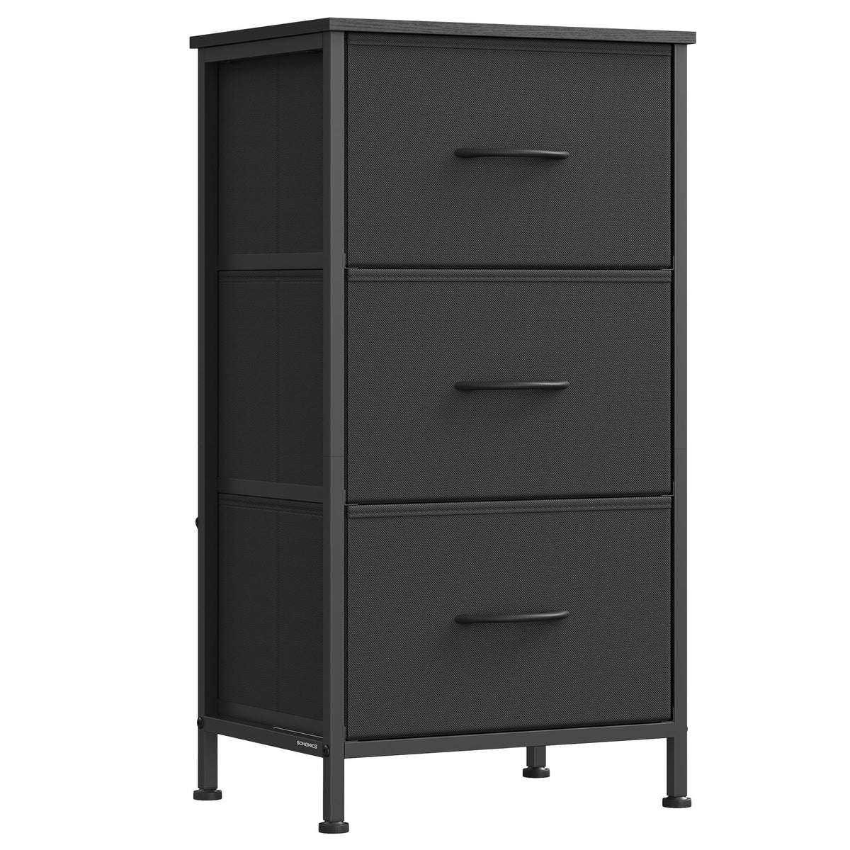 SONGMICS dresser ink-black top surface supports lamps and decor up to 66 lb