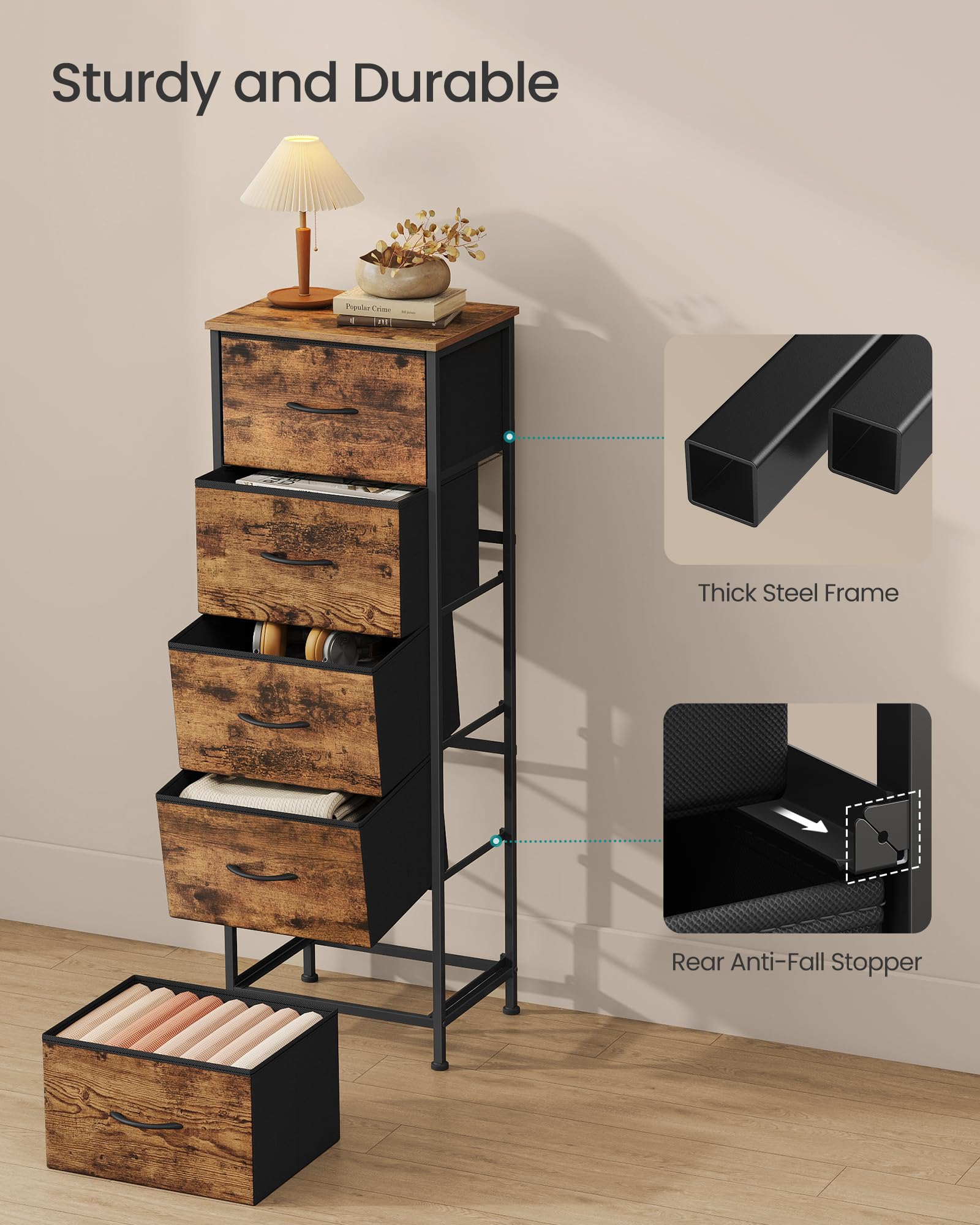 ROOM setup: SONGMICS dresser fits bedroom or entryway with organized storage