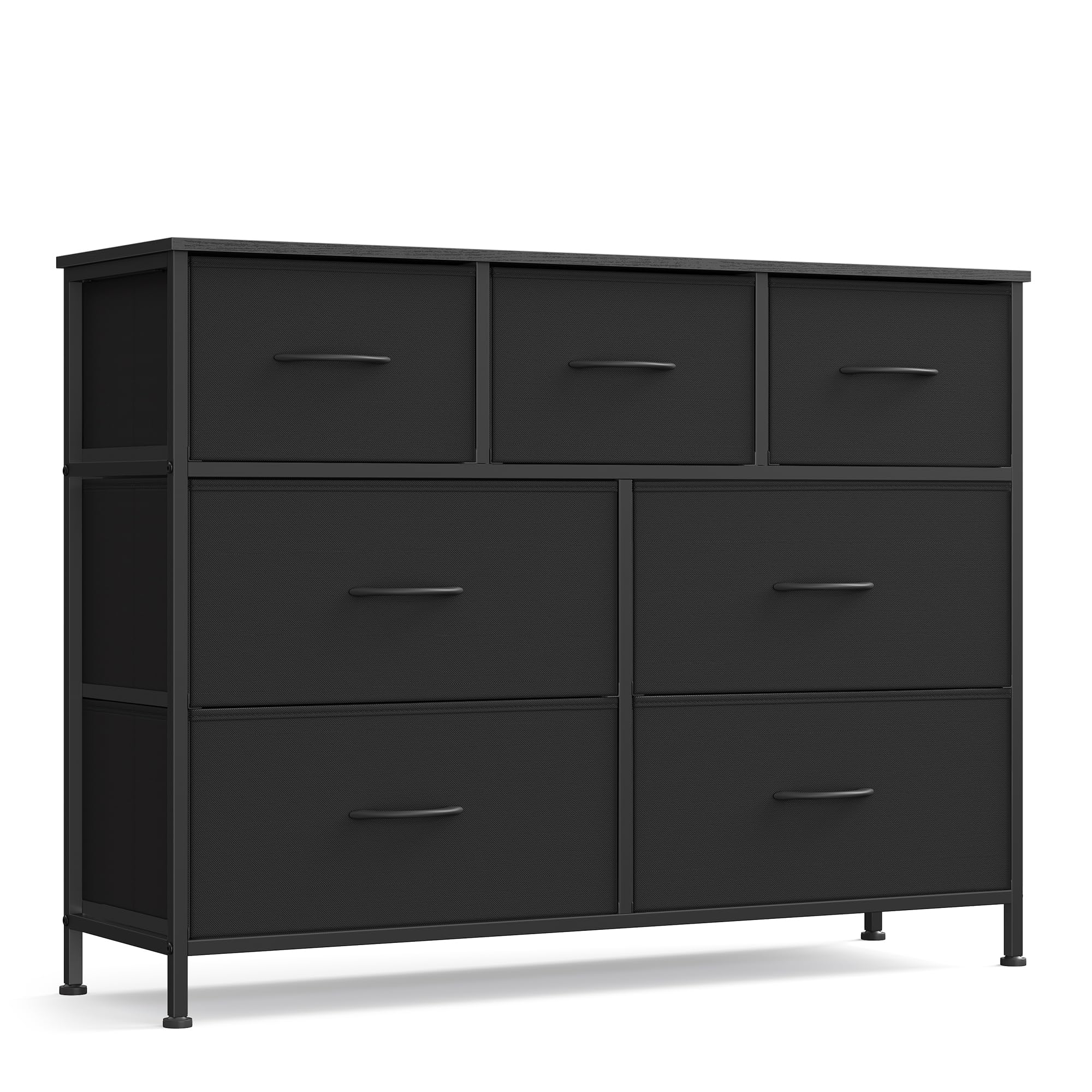 SONGMICS dresser with steel frame for durable bedroom storage.