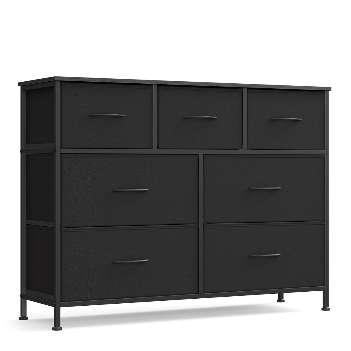 SONGMICS dresser with steel frame for durable bedroom storage.