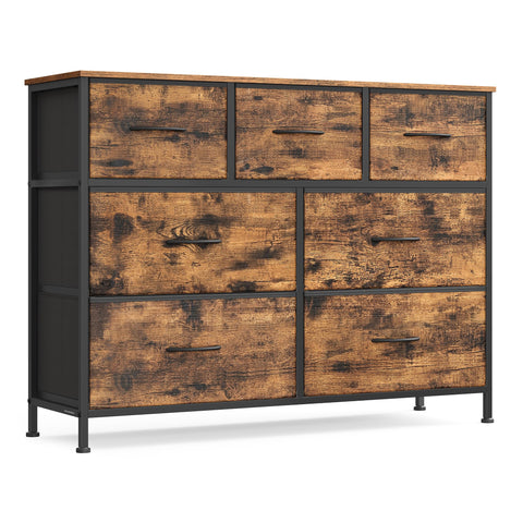 Songmics dresser with steel frame for durable, stable storage in any room.