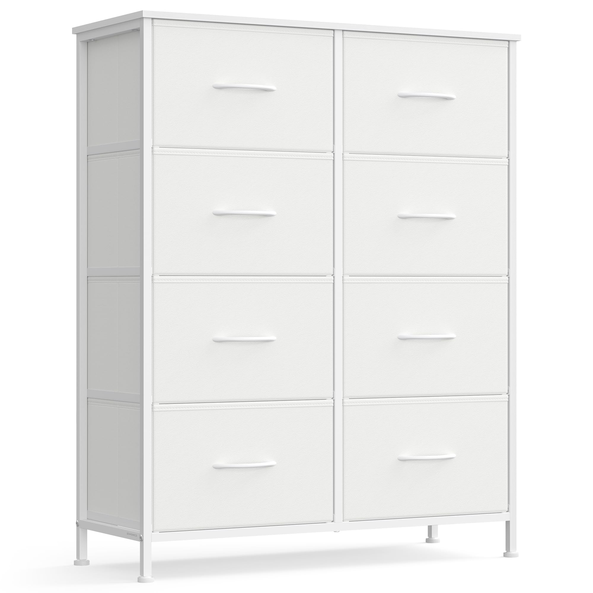 SONGMICS dresser top surface supports lamp and clock for a neat nightstand.