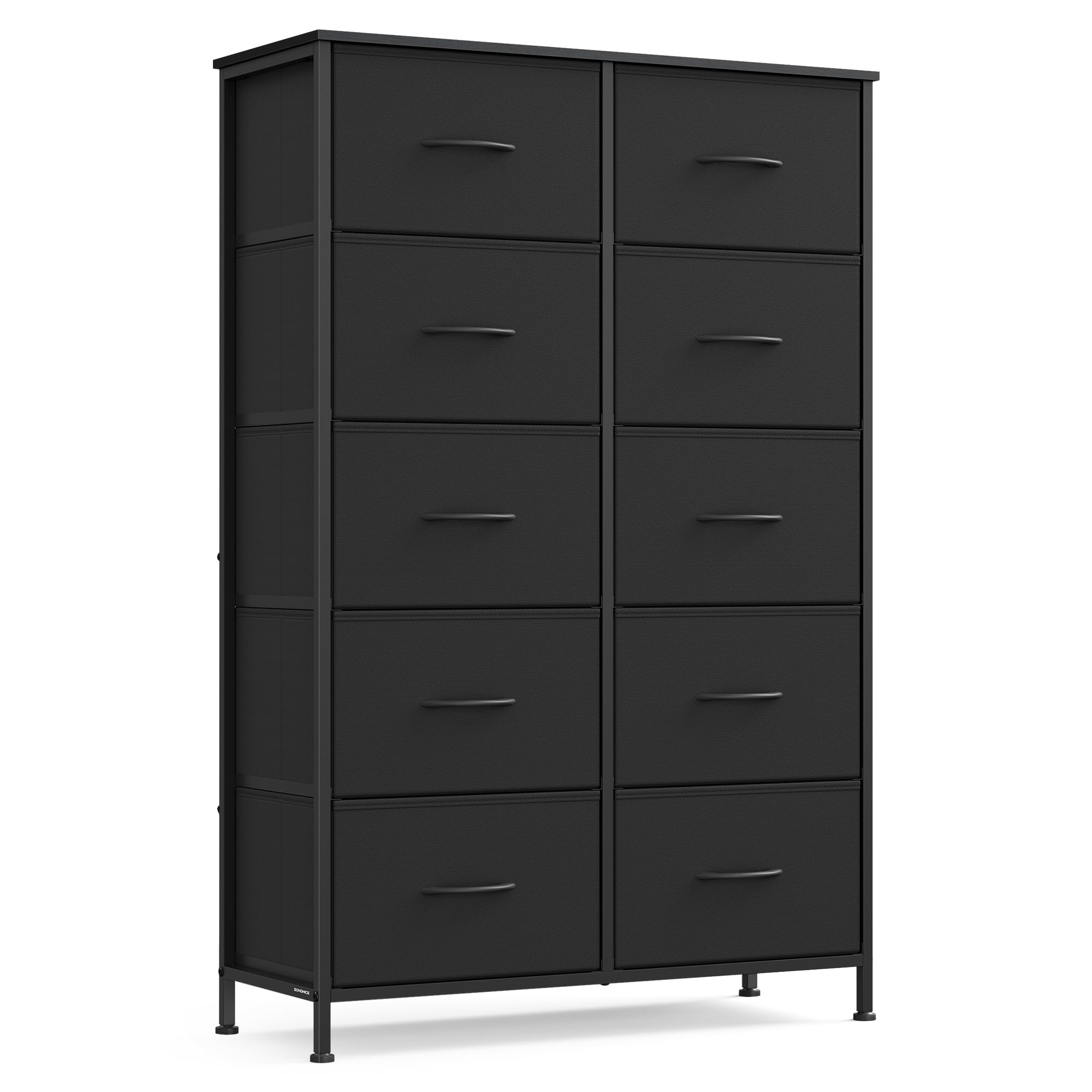 Songmics dresser top surface holds lamps and daily items organized.