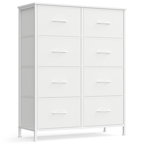 SONGMICS dresser top surface supports lamp and clock for a neat nightstand.