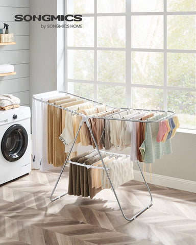 SONGMICS drying rack with 27 clips secures small items