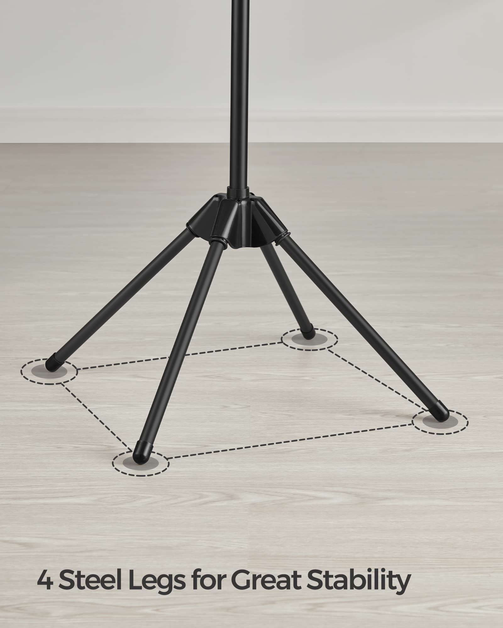 SONGMICS four-leg stability for even weight distribution on floors