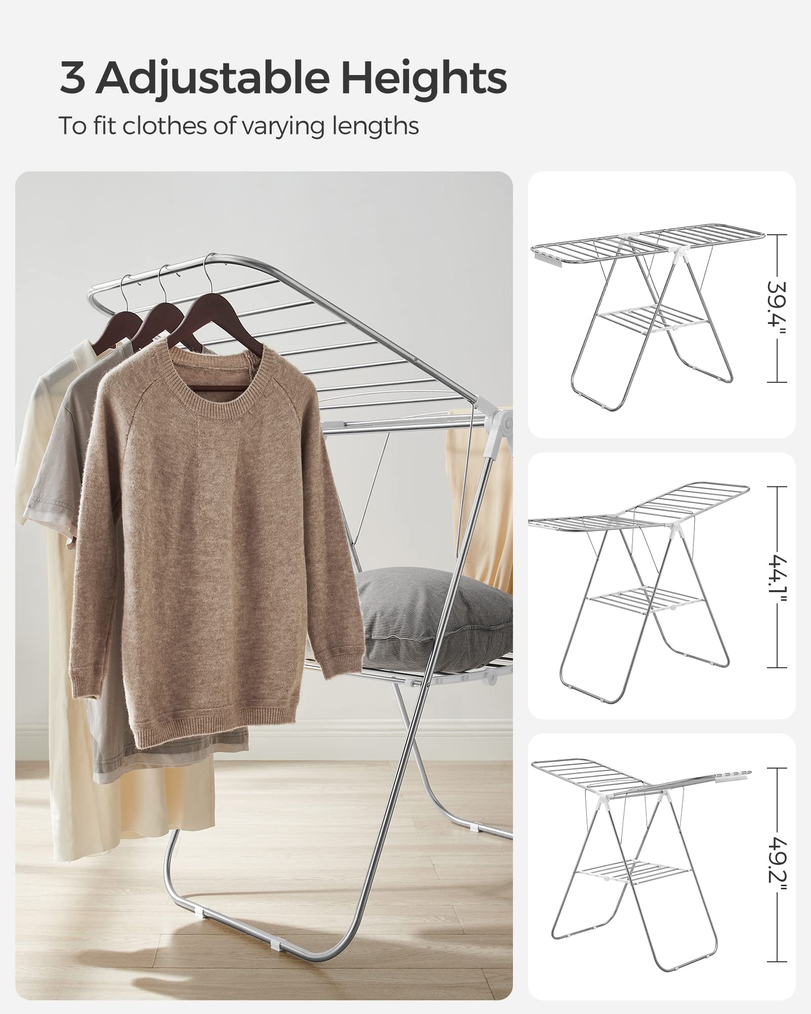 SONGMICS easy-assembly rack with numbered parts for quick setup