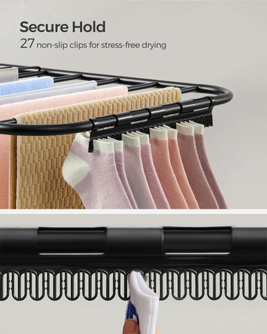 SongMics drying rack features a heavy-duty frame for daily use.