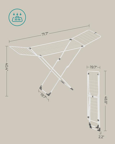 SONGMICS drying rack floor-protecting feet prevent floor scratches during use.