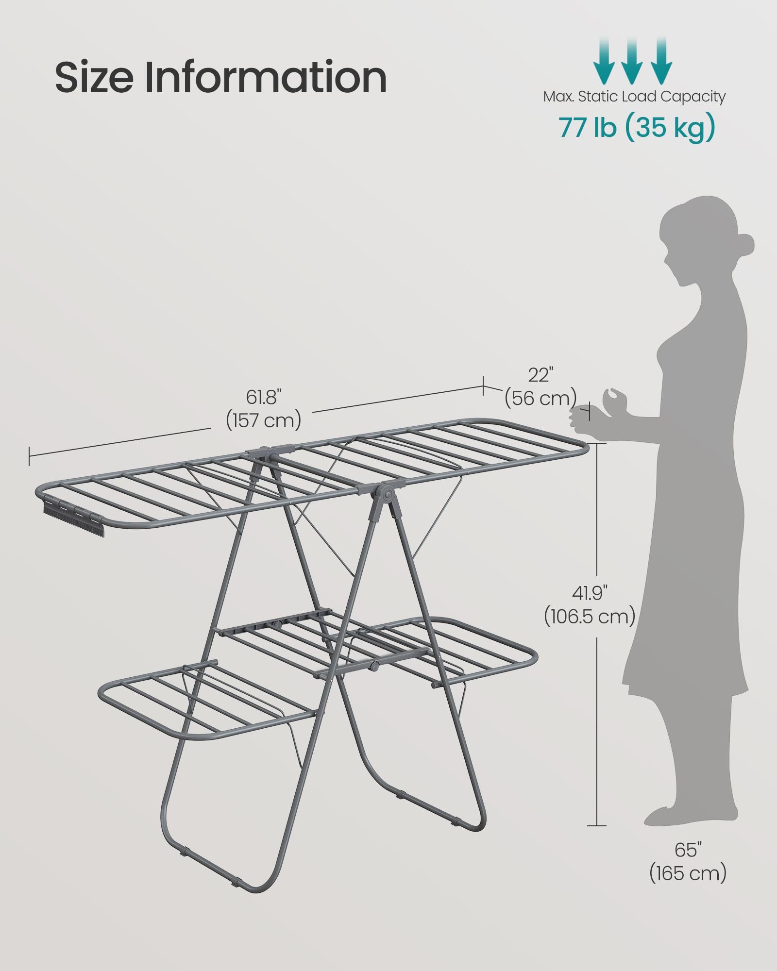 SONGMICS no-assembly design allows instant use and easy relocation
