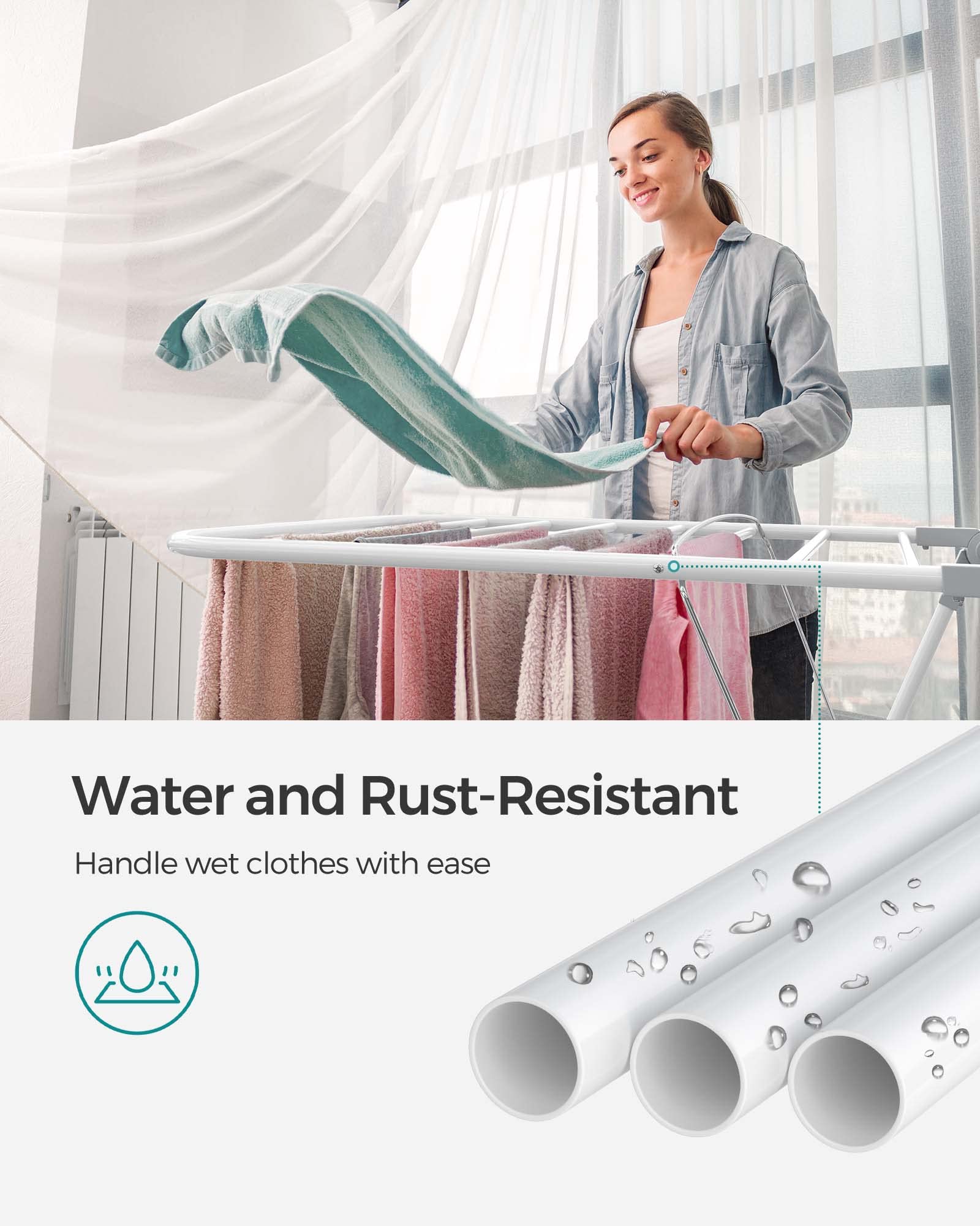 Rust-resistant steel construction supports up to 55 lb