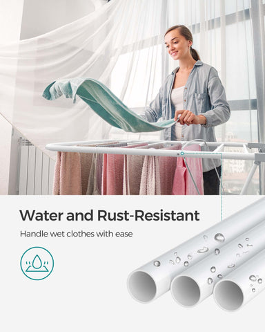 Rust-resistant steel construction supports up to 55 lb