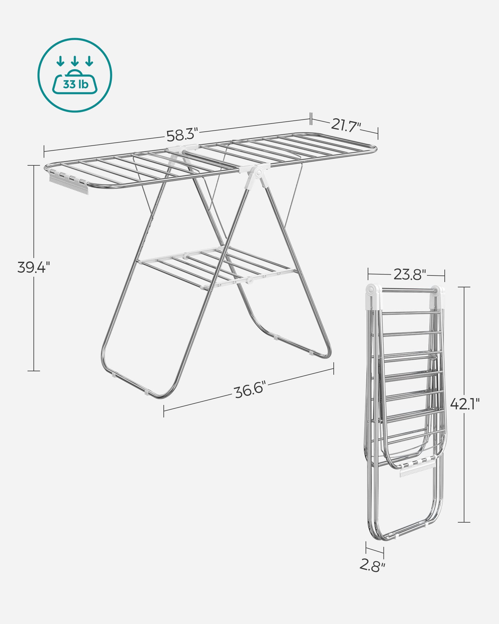 SONGMICS rust-resistant steel construction supports heavy loads