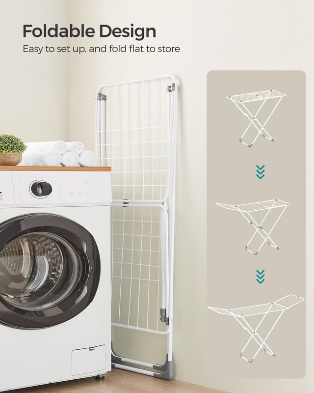 SONGMICS drying rack rust-resistant coating makes it suitable for indoor and outdoor use.