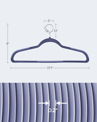 Songmics dual-tone hangers in dark and light blue brighten closets and coordinate outfits.