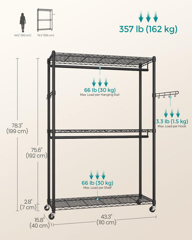 SONGMICS easy assembly with cone sleeve design, tool-free setup