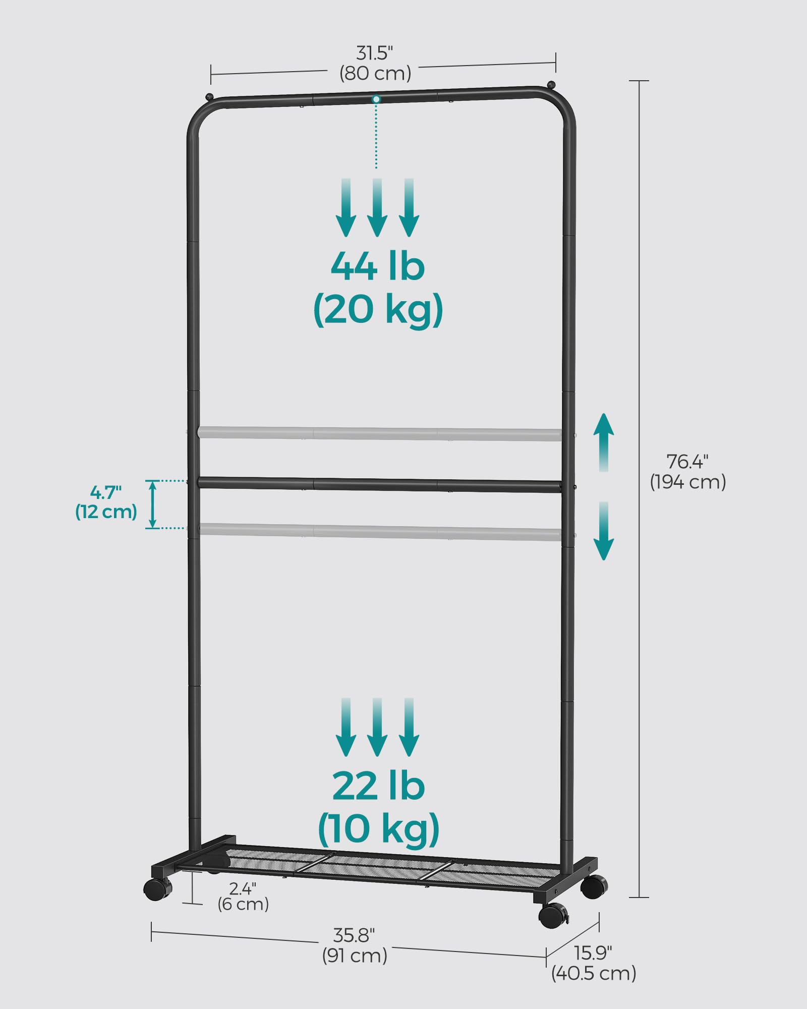 SongMics easy-assembly rack with labeled parts for quick setup.
